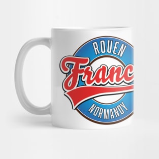 Rouen Normandy France retro logo Mug